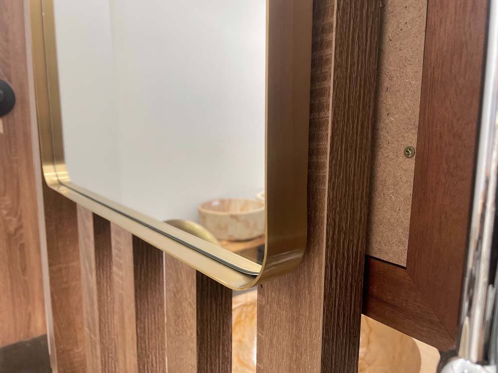 Gương soi tròn khung bằng đồng 50x70cm Kanly PK11.02