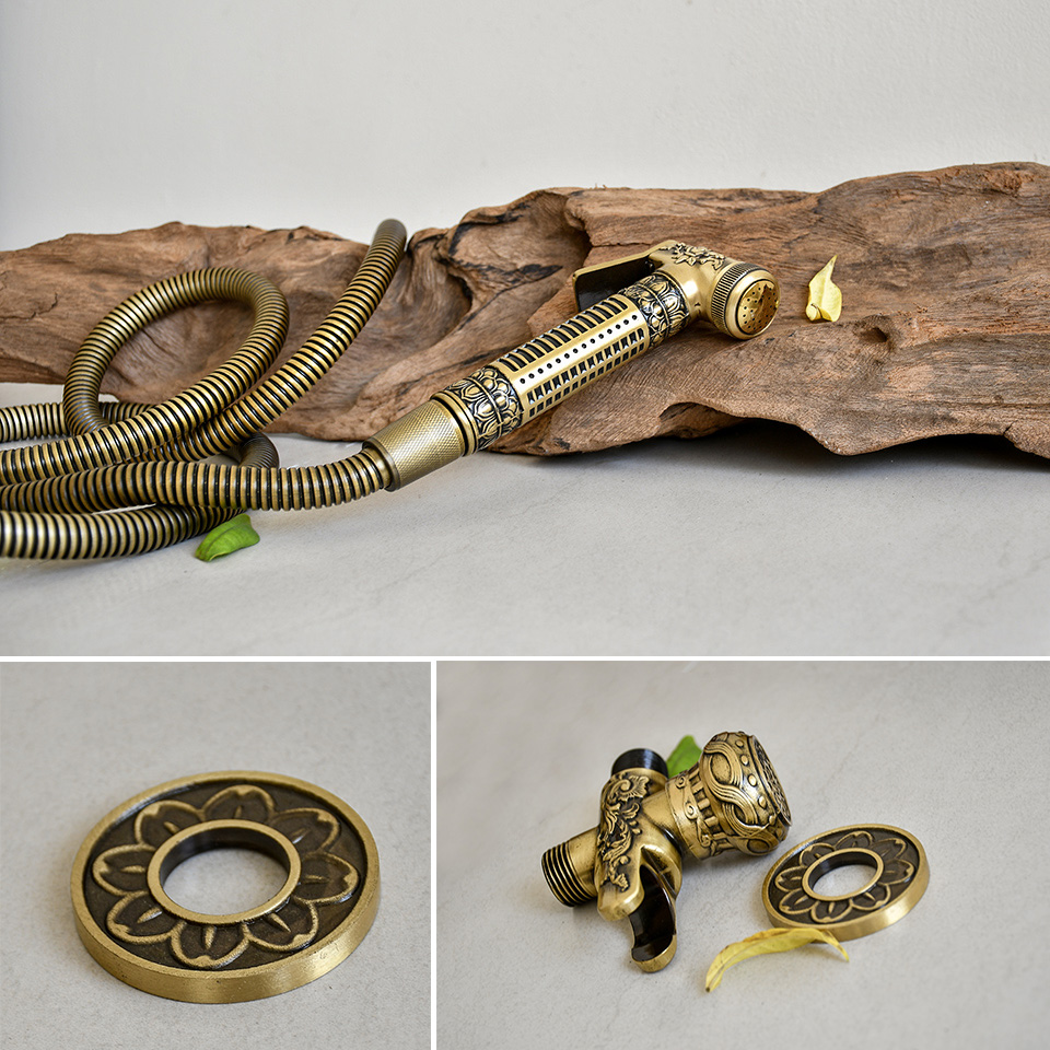 Vòi xịt vệ sinh bằng đồng có van khóa Kanly GCK23