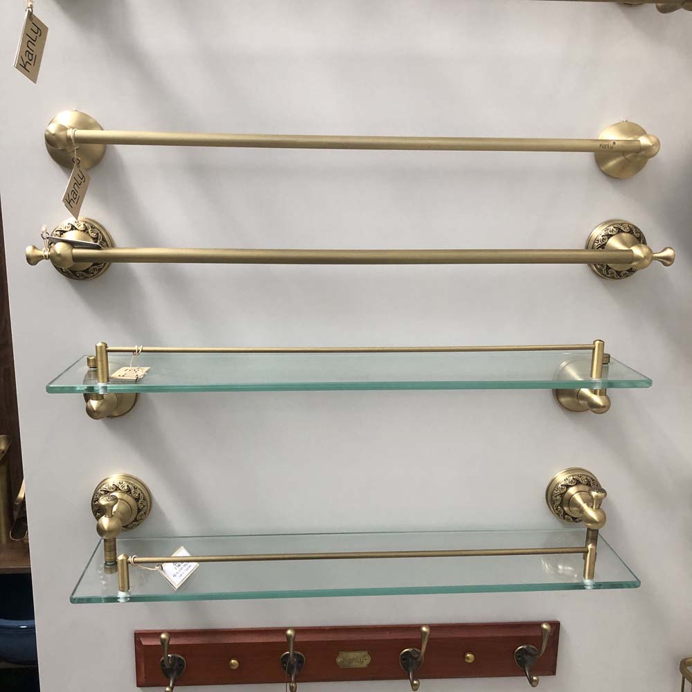 Kệ mỹ phẩm phòng tắm bằng đồng Kanly GCK14