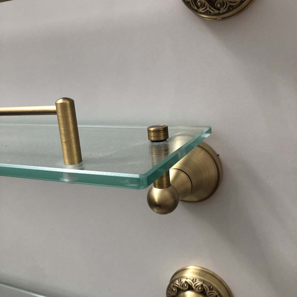 Kệ mỹ phẩm phòng tắm bằng đồng Kanly GCK14