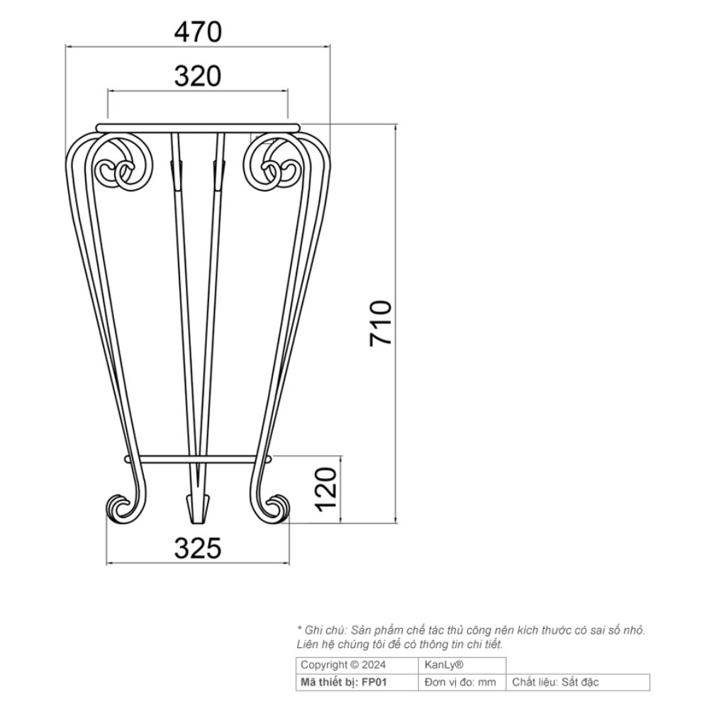Kệ sắt để lavabo tròn Kanly FP01