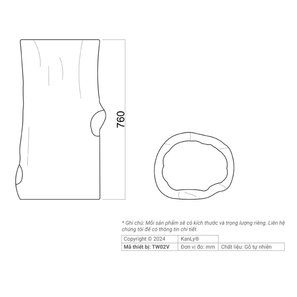 Đôn gỗ để lavabo Kanly TW02V