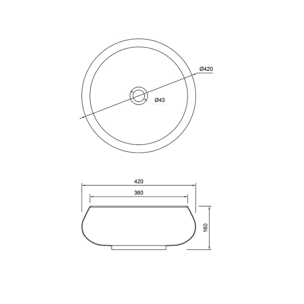 Chậu lavabo đặt bàn Kanly bằng đồng BL0111