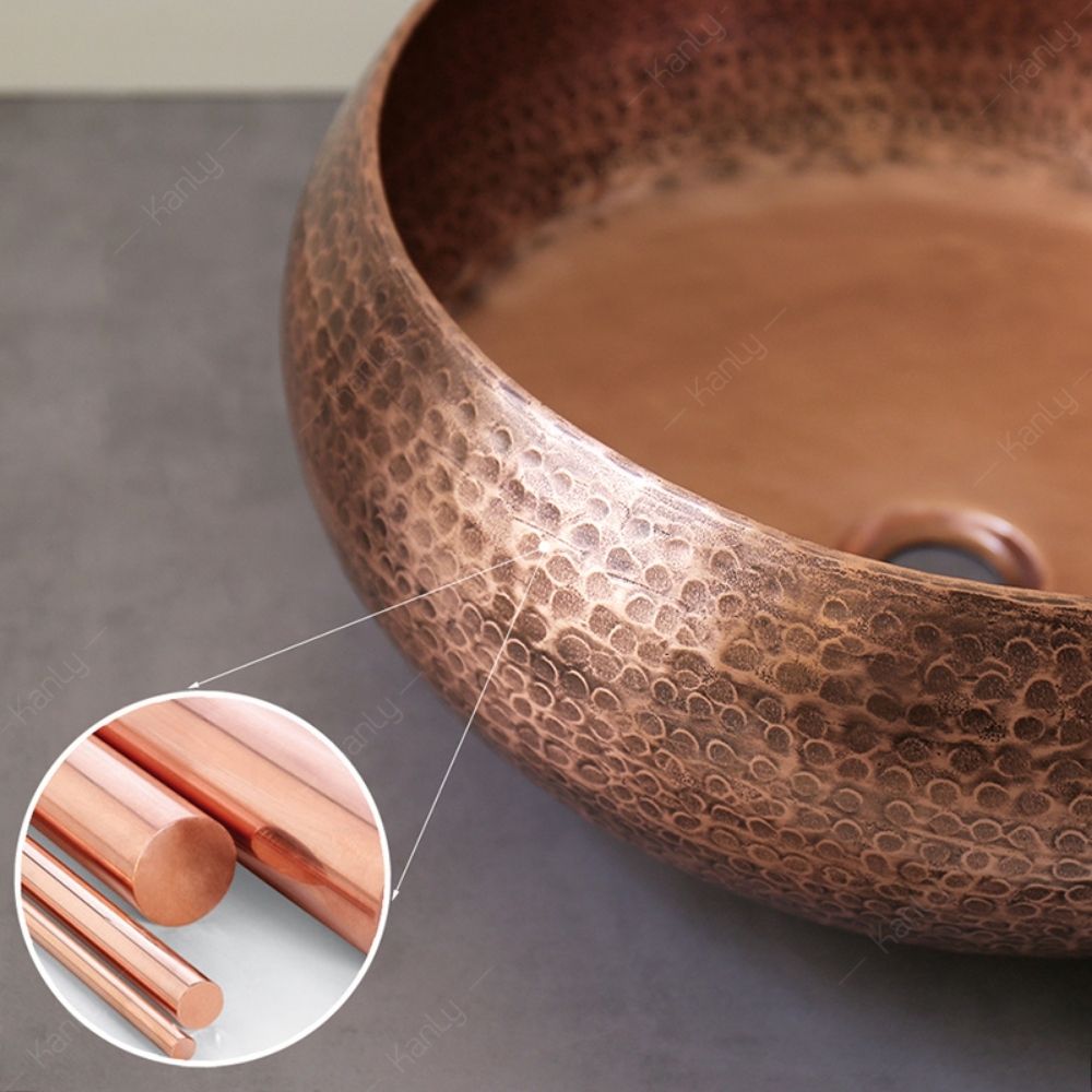 Chậu lavabo đặt bàn Kanly bằng đồng BL0122