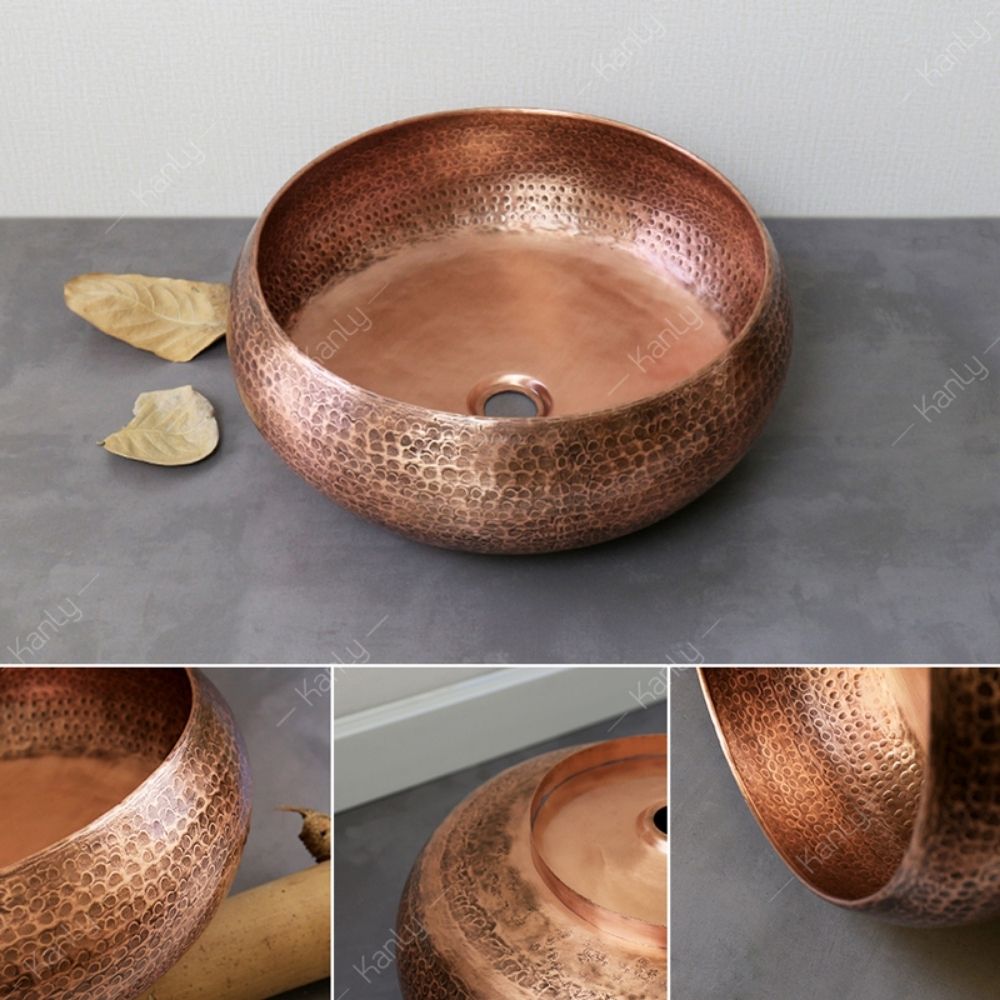 Chậu lavabo đặt bàn Kanly bằng đồng BL0122