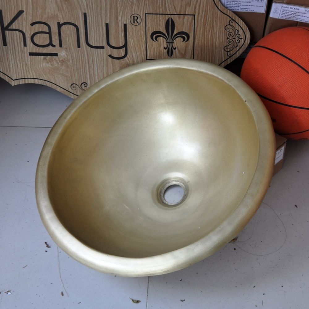 Chậu lavabo đặt bàn Kanly bằng đồng BL2011