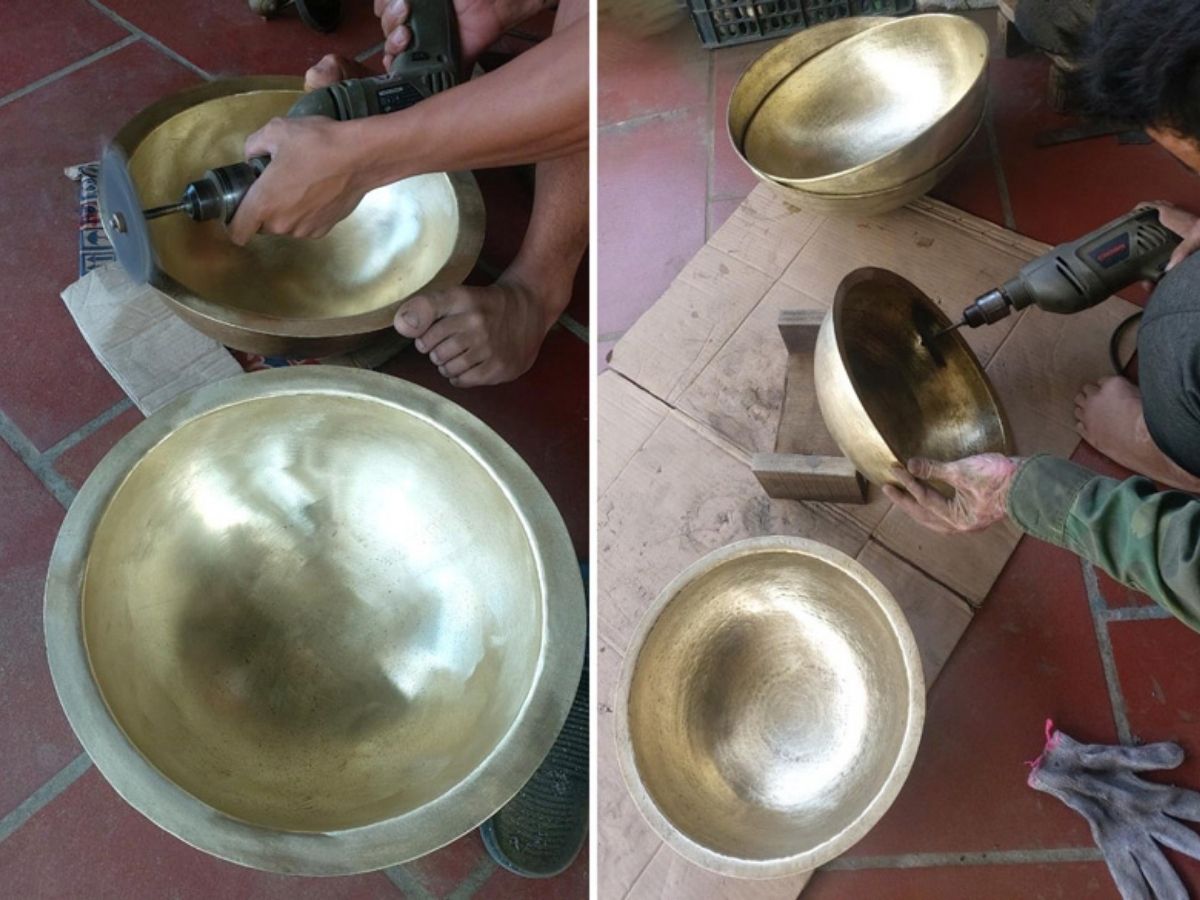 Chậu lavabo đặt bàn Kanly bằng đồng BL2111