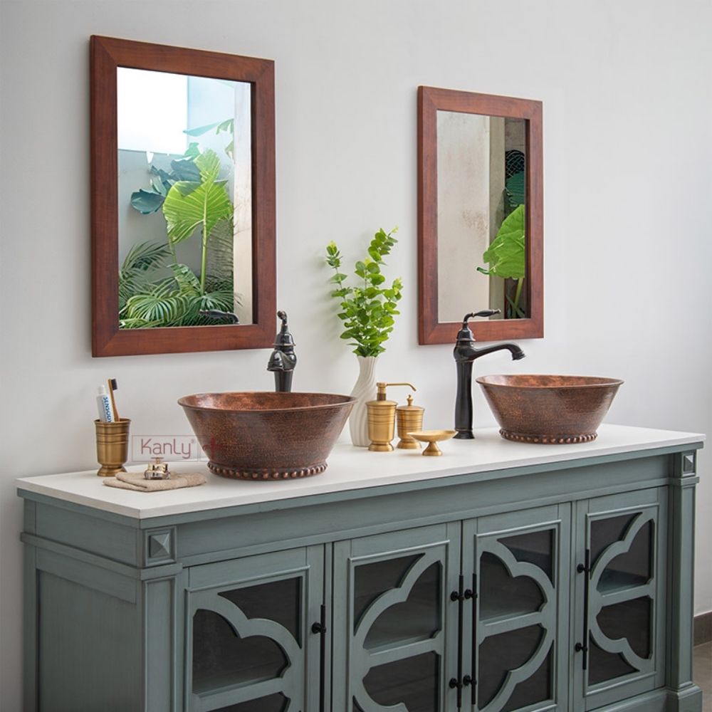 Chậu lavabo đặt bàn Kanly bằng đồng BL5222