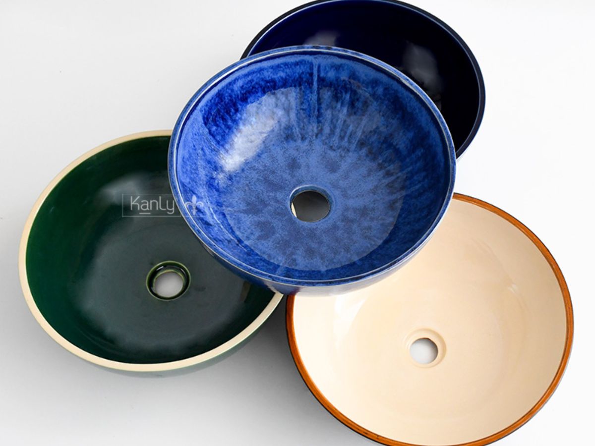 Chậu lavabo đặt bàn Kanly gốm mỹ thuật GV001