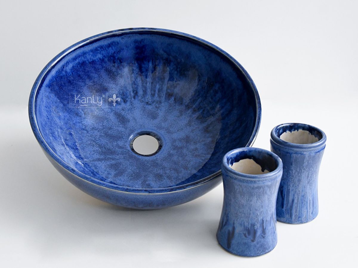 Chậu lavabo đặt bàn Kanly gốm mỹ thuật GV001