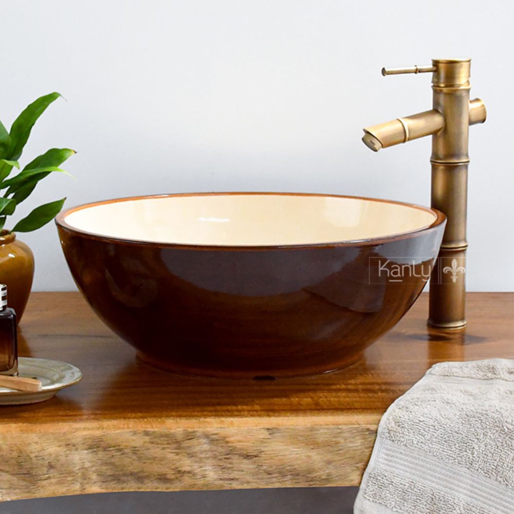 Chậu lavabo đặt bàn Kanly gốm mỹ thuật GV003