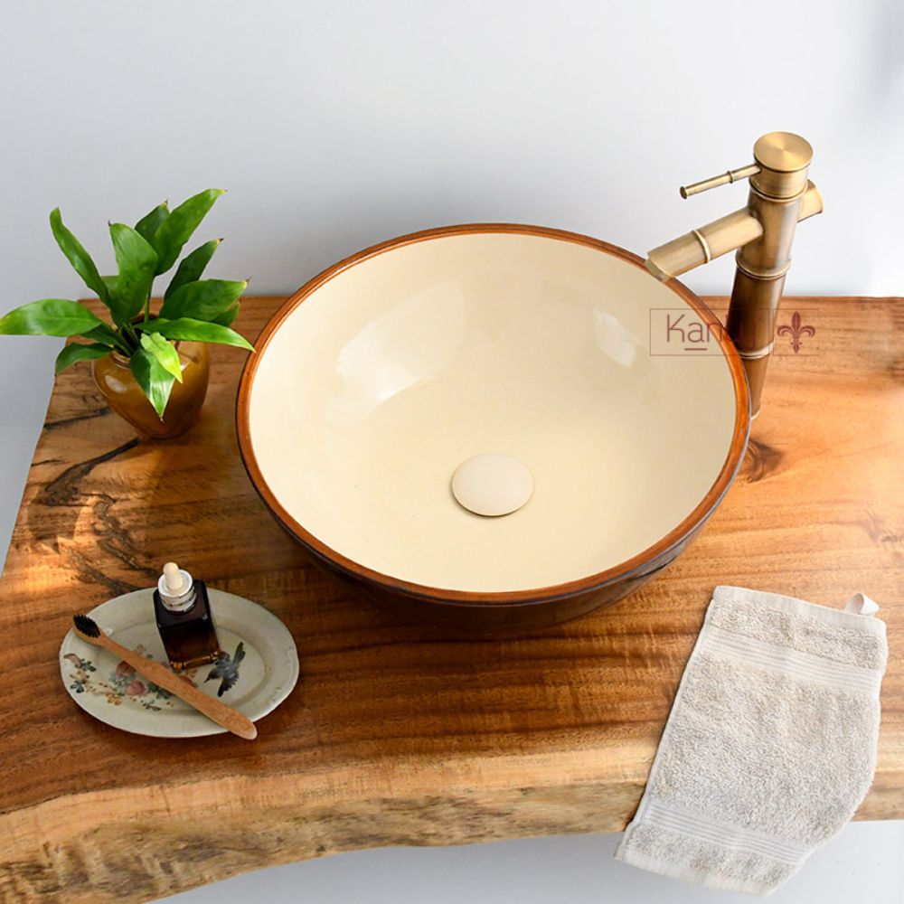 Chậu lavabo đặt bàn Kanly gốm mỹ thuật GV003