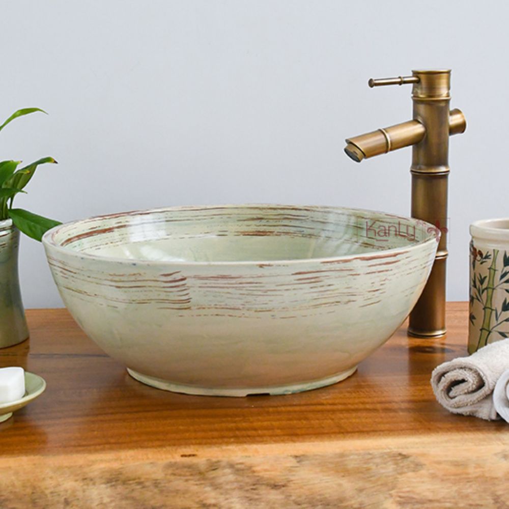Chậu lavabo đặt bàn Kanly gốm mỹ thuật GV005