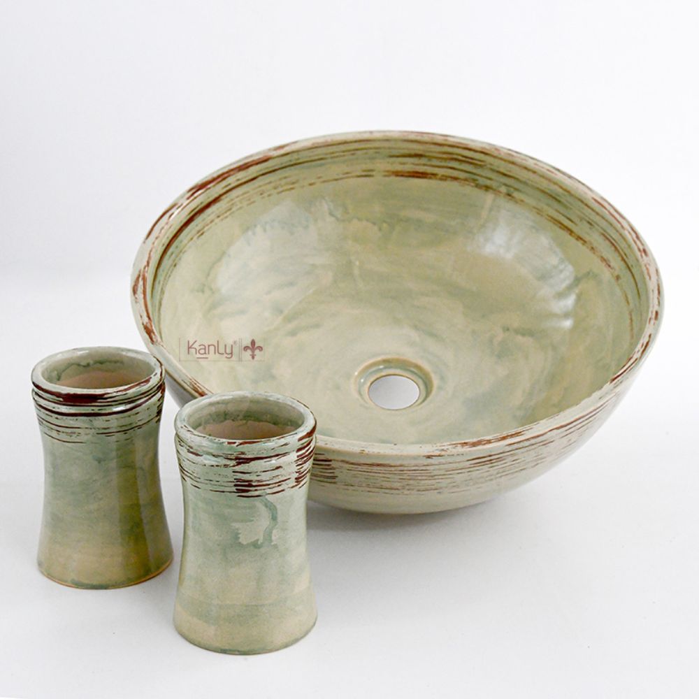 Chậu lavabo đặt bàn Kanly gốm mỹ thuật GV005