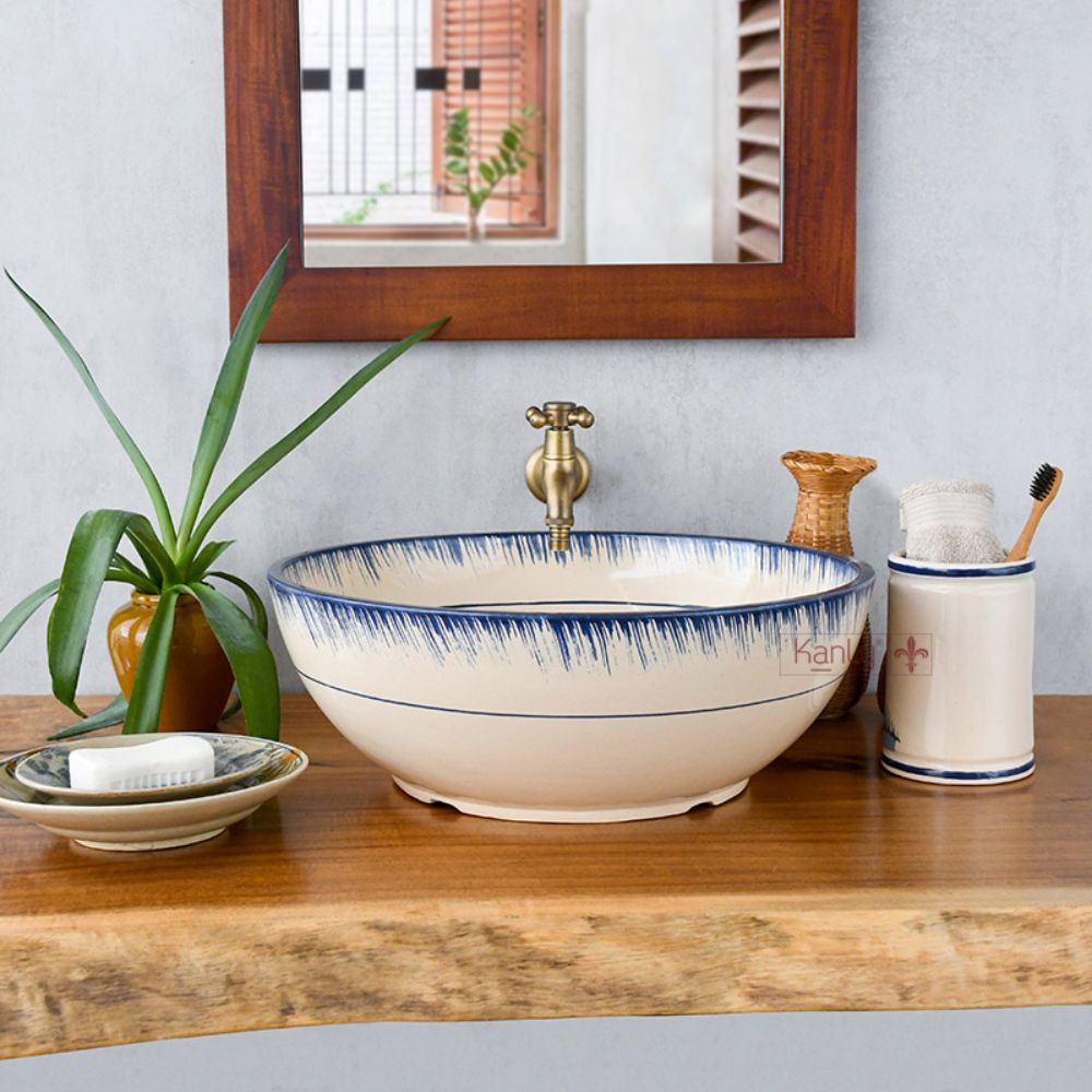 Chậu lavabo đặt bàn Kanly gốm mỹ thuật GV101