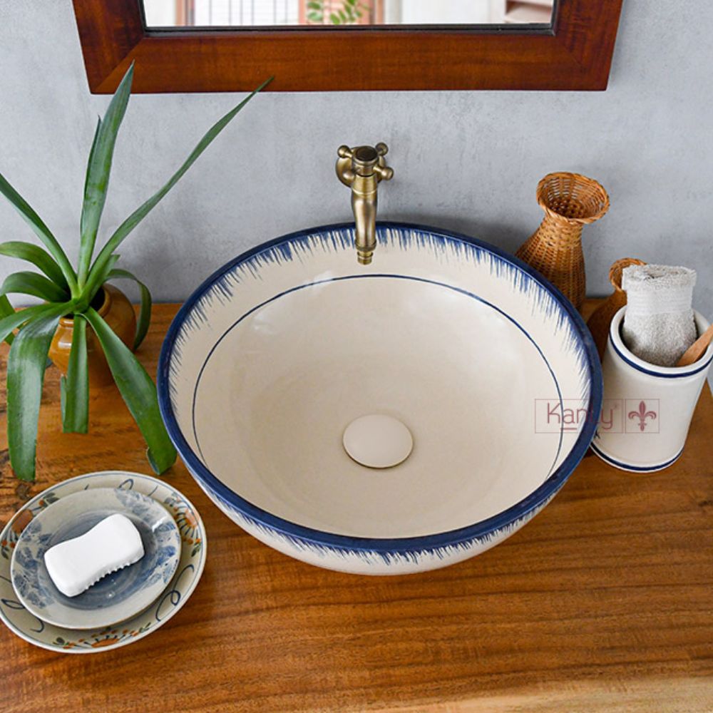 Chậu lavabo đặt bàn Kanly gốm mỹ thuật GV101