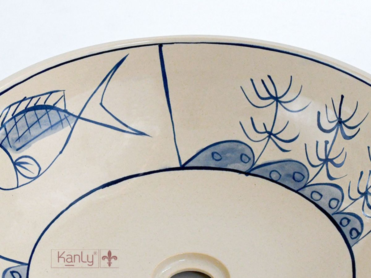 Chậu lavabo đặt bàn Kanly gốm mỹ thuật GV102