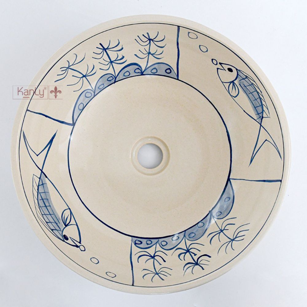 Chậu lavabo đặt bàn Kanly gốm mỹ thuật GV102