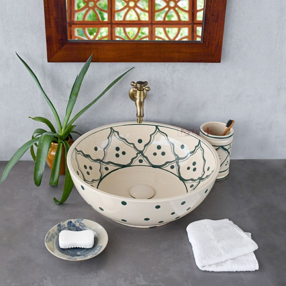 Chậu lavabo đặt bàn Kanly gốm mỹ thuật GV104