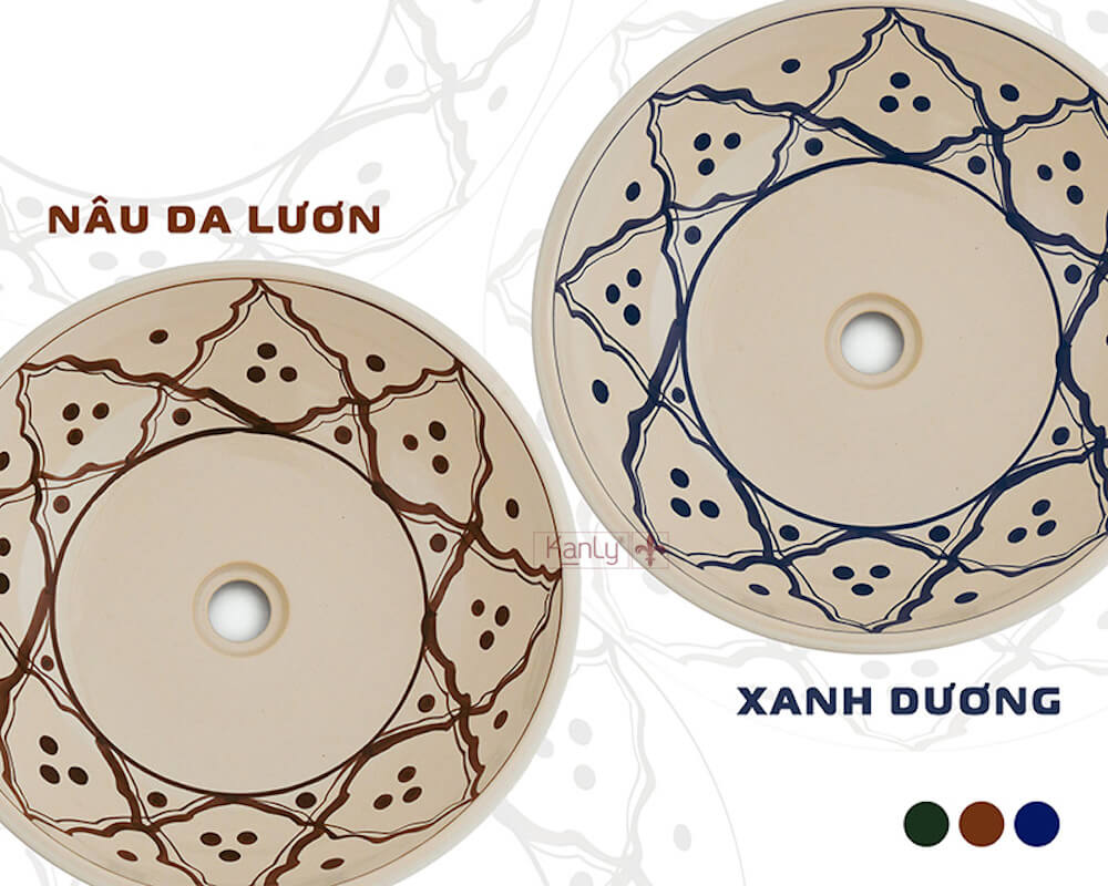 Chậu lavabo đặt bàn Kanly gốm mỹ thuật GV104