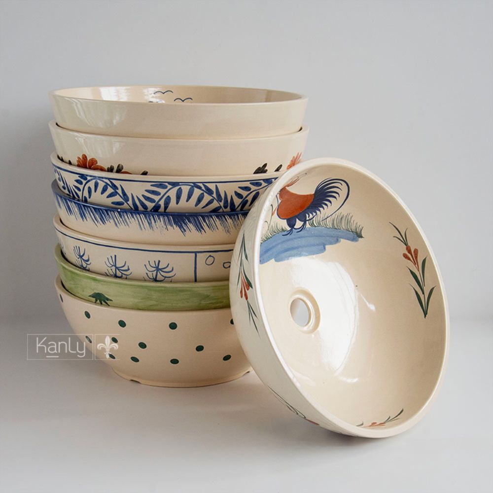 Chậu lavabo đặt bàn Kanly gốm mỹ thuật GV107