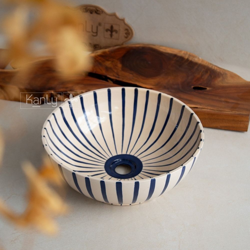 Chậu lavabo đặt bàn Kanly gốm mỹ thuật GV114