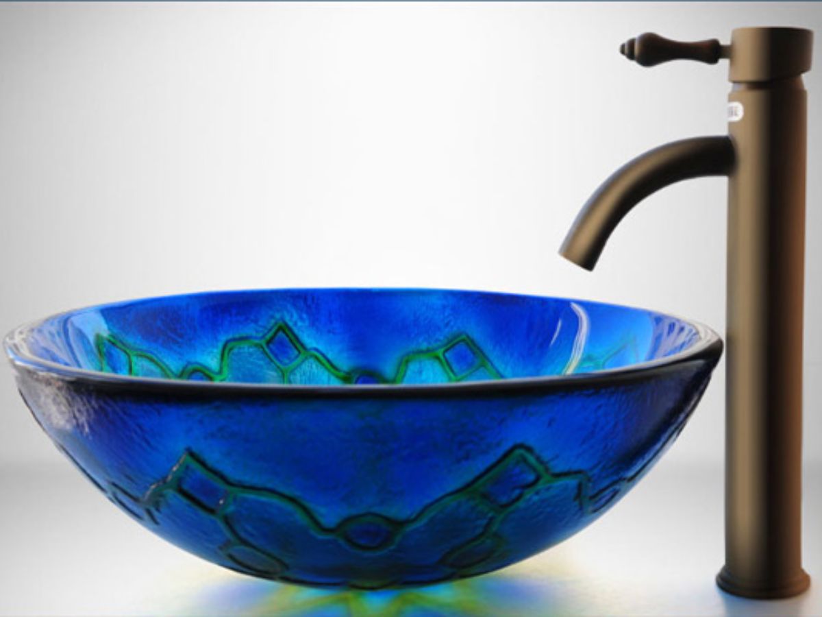 Chậu lavabo đặt bàn Kanly bằng thuỷ tinh LK127