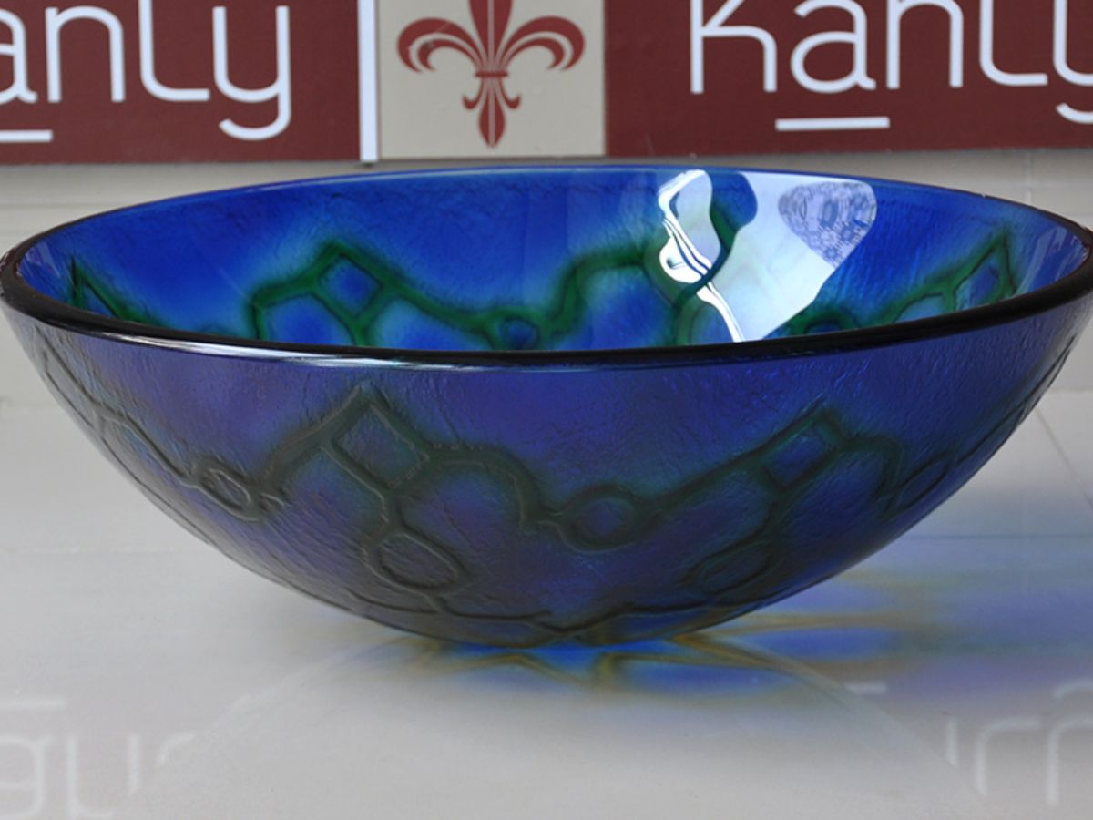 Chậu lavabo đặt bàn Kanly bằng thuỷ tinh LK127