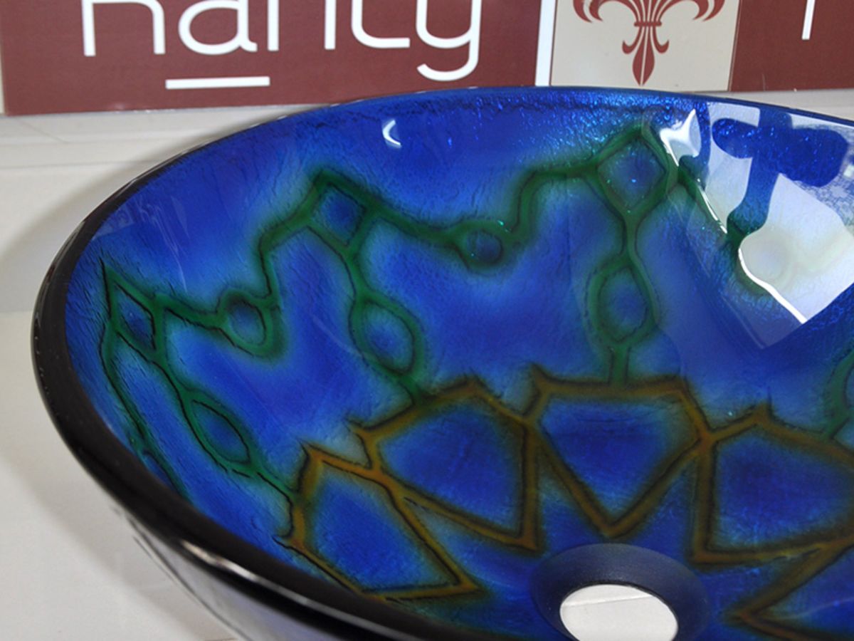 Chậu lavabo đặt bàn Kanly bằng thuỷ tinh LK127