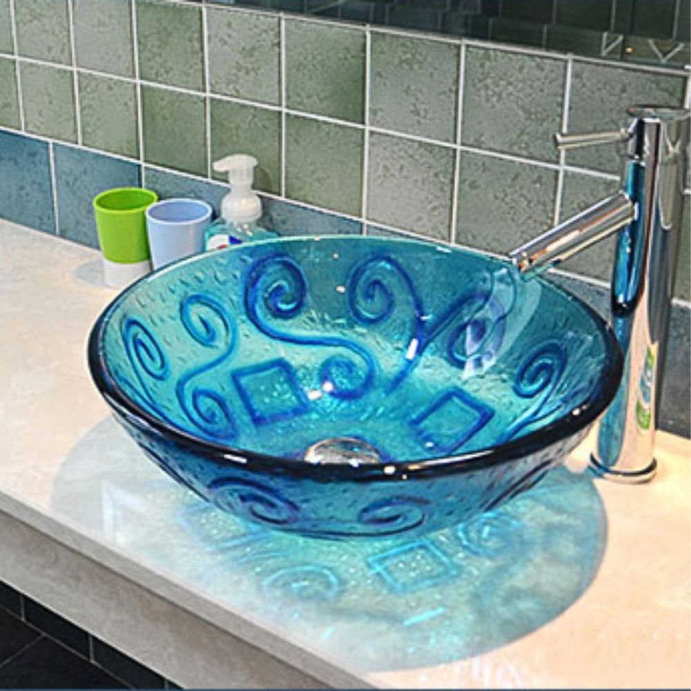 Chậu lavabo đặt bàn Kanly bằng thuỷ tinh LK73