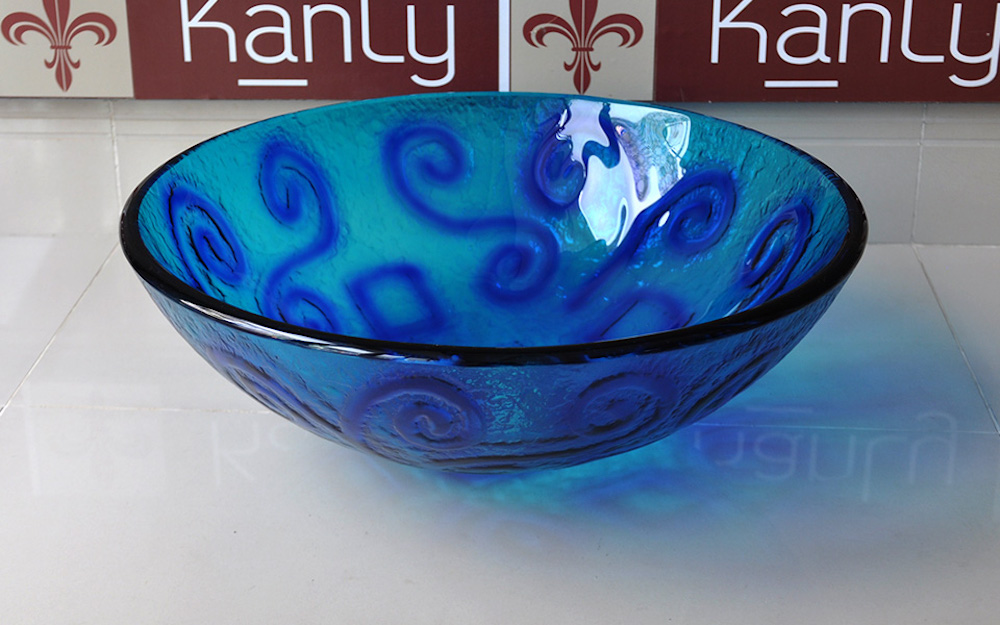 Chậu lavabo đặt bàn Kanly bằng thuỷ tinh LK73