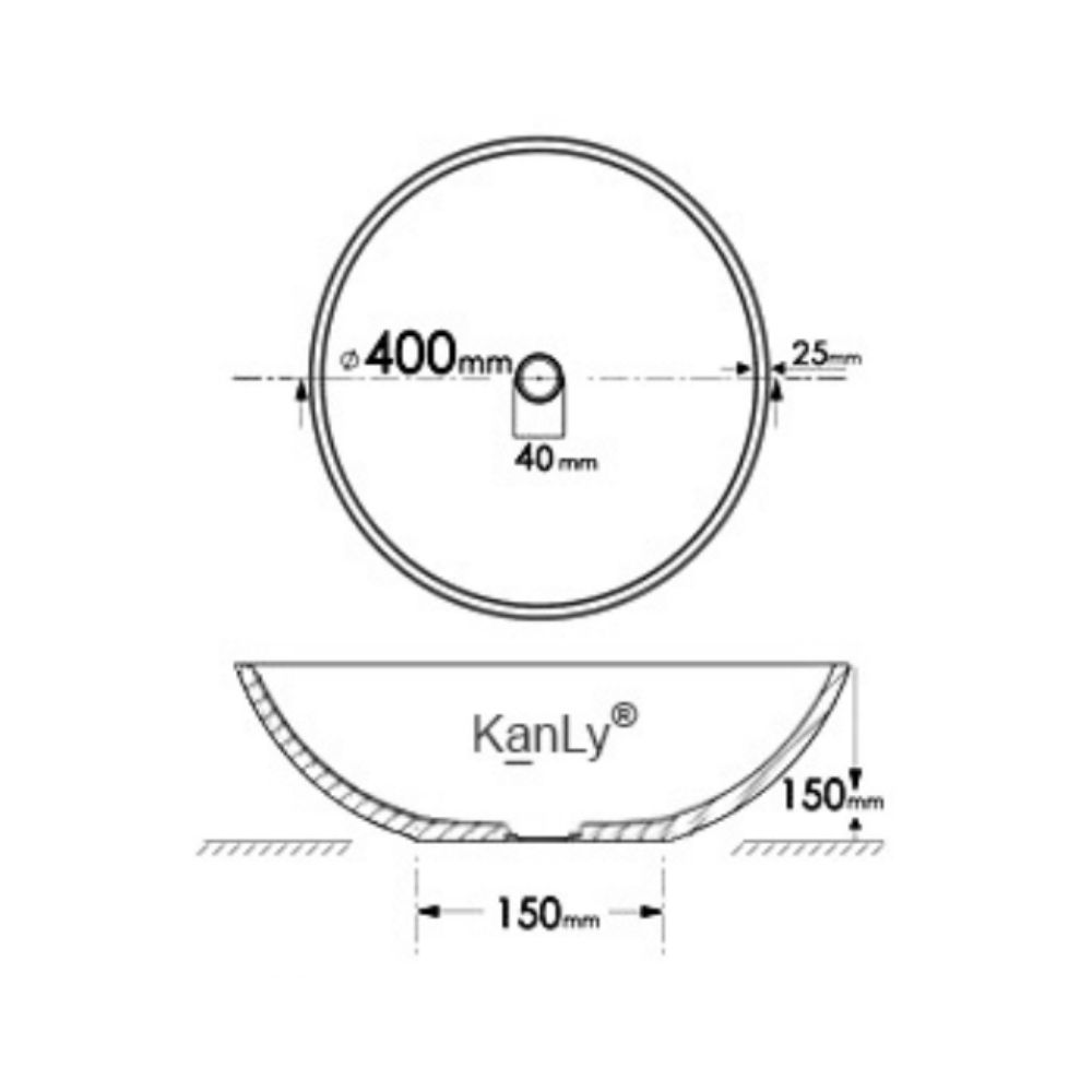 Chậu lavabo đặt bàn Kanly bằng thuỷ tinh LK73