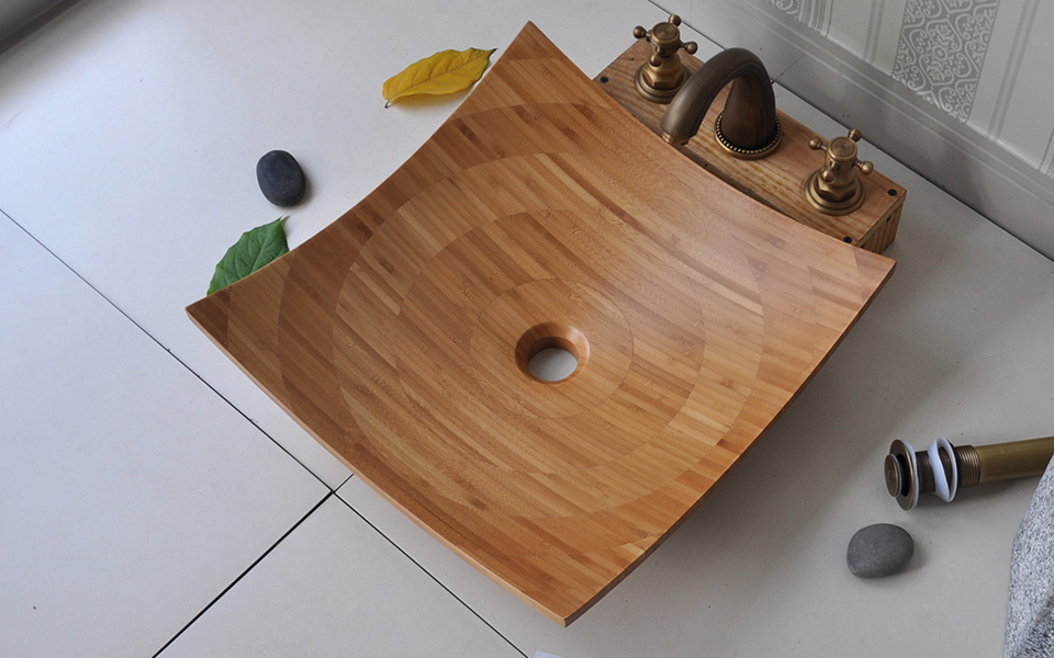 Chậu lavabo đặt bàn Kanly gỗ tre LTE31