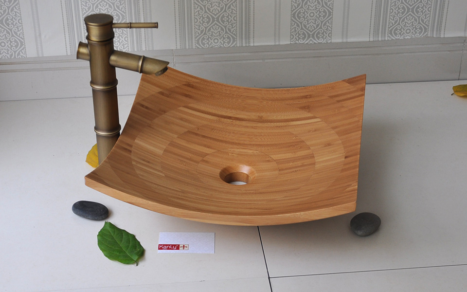 Chậu lavabo đặt bàn Kanly gỗ tre LTE31