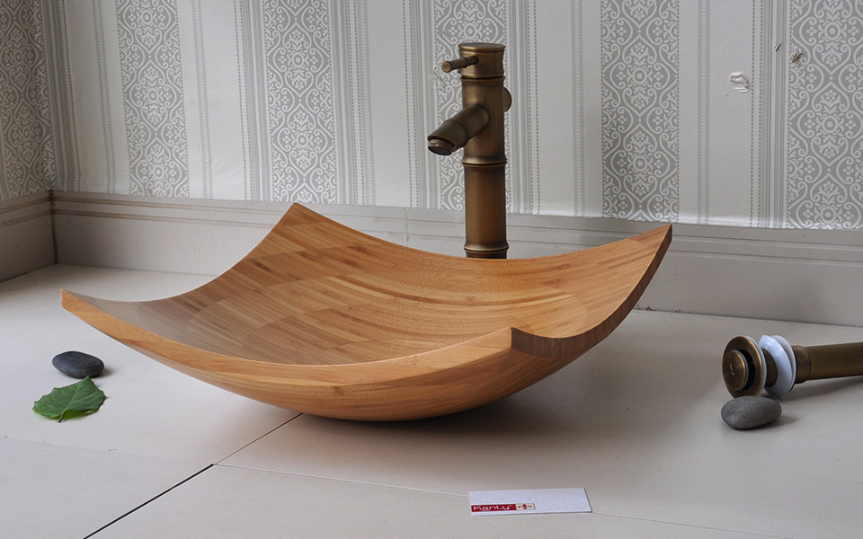 Chậu lavabo đặt bàn Kanly gỗ tre LTE31