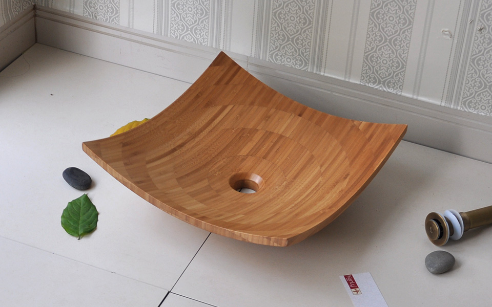 Chậu lavabo đặt bàn Kanly gỗ tre LTE31