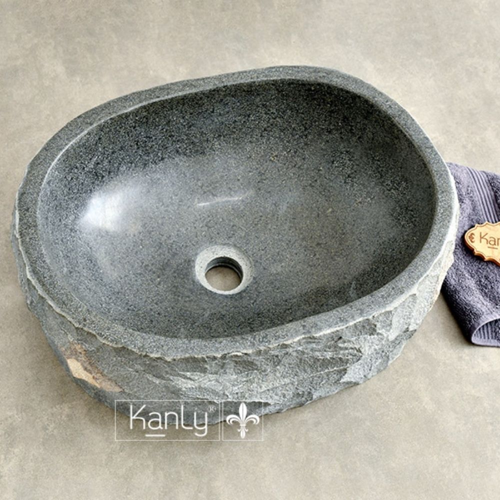Chậu lavabo đặt bàn Kanly đá bazan tự nhiên MAR15BZ