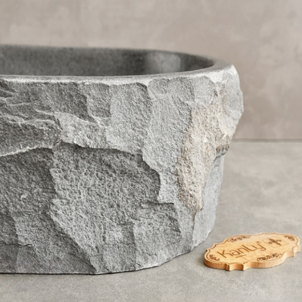 Chậu lavabo đặt bàn Kanly đá bazan tự nhiên MAR15BZ