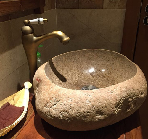 Chậu lavabo đặt bàn Kanly đá cuội MAR15C