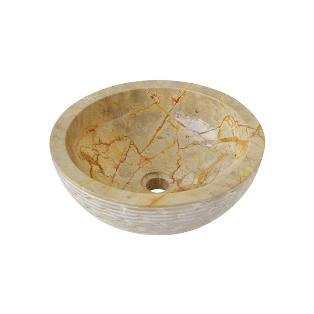 Chậu lavabo đặt bàn Kanly đá cappuccino marble tự nhiên MAR16Bi