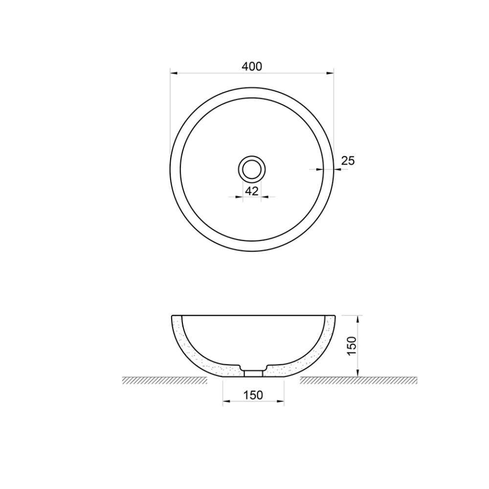 Chậu lavabo đặt bàn Kanly đá granite MAR16V
