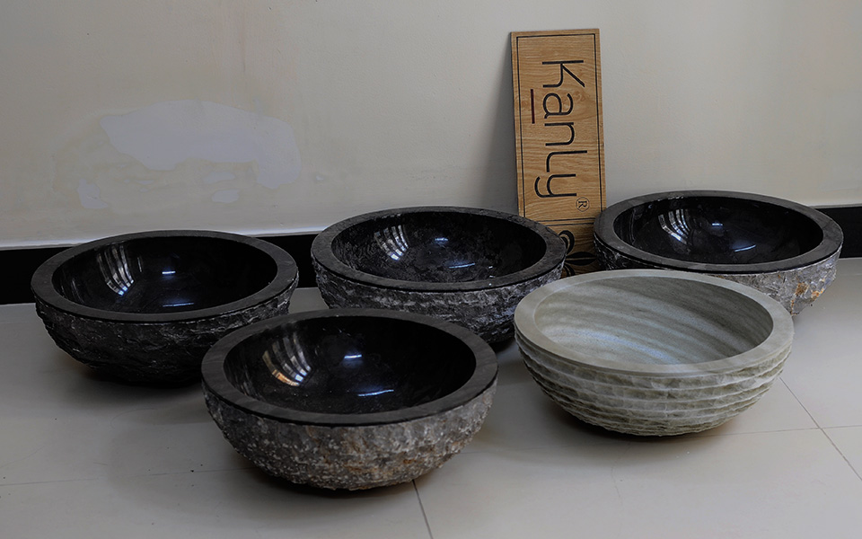 Chậu lavabo đặt bàn Kanly đá Marble MAR25Bi