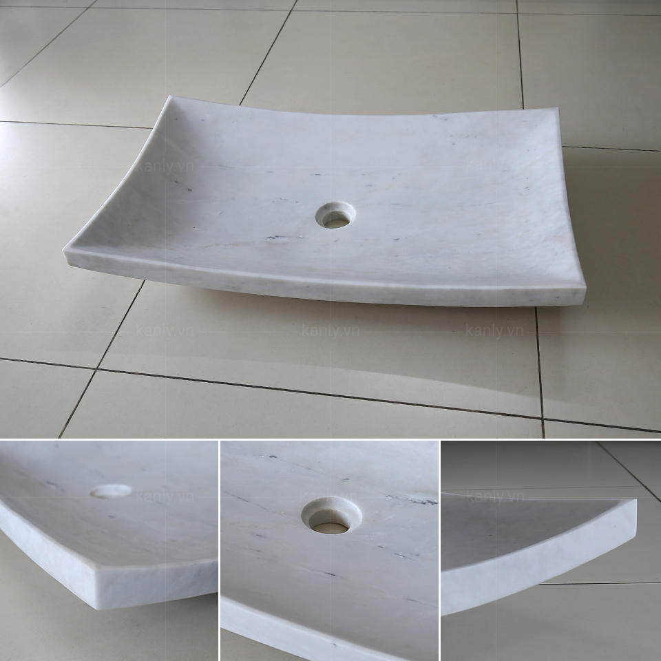 Chậu lavabo đặt bàn Kanly đá Marble MAR33V.01
