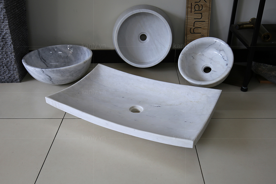 Chậu lavabo đặt bàn Kanly đá Marble MAR33V.01