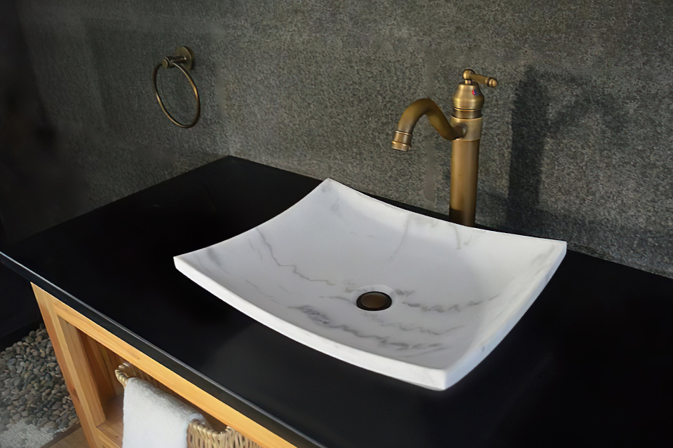 Chậu lavabo đặt bàn Kanly đá Marble MAR33V.01