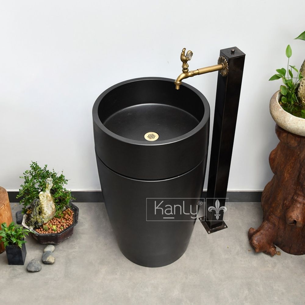 Chậu lavabo đặt bàn đá xanh MAR470
