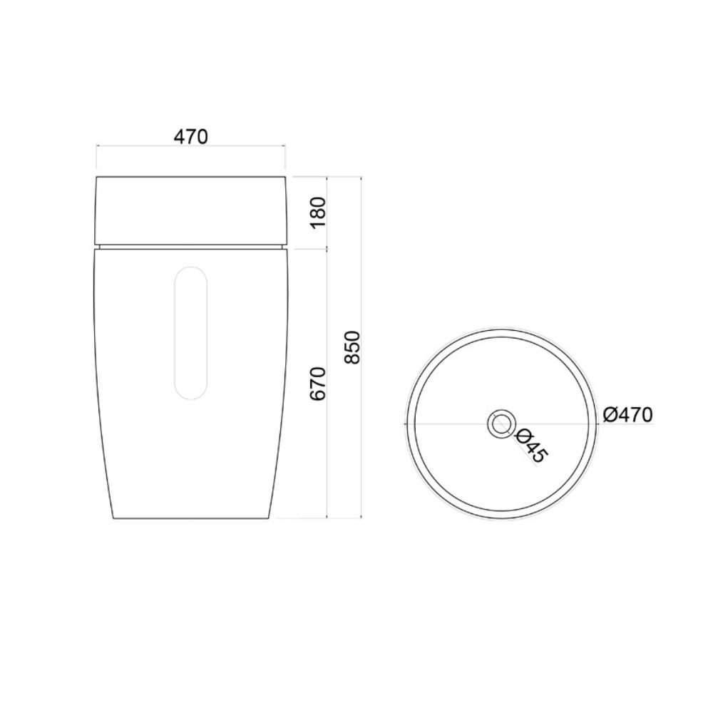 Chậu lavabo đặt bàn đá xanh MAR470