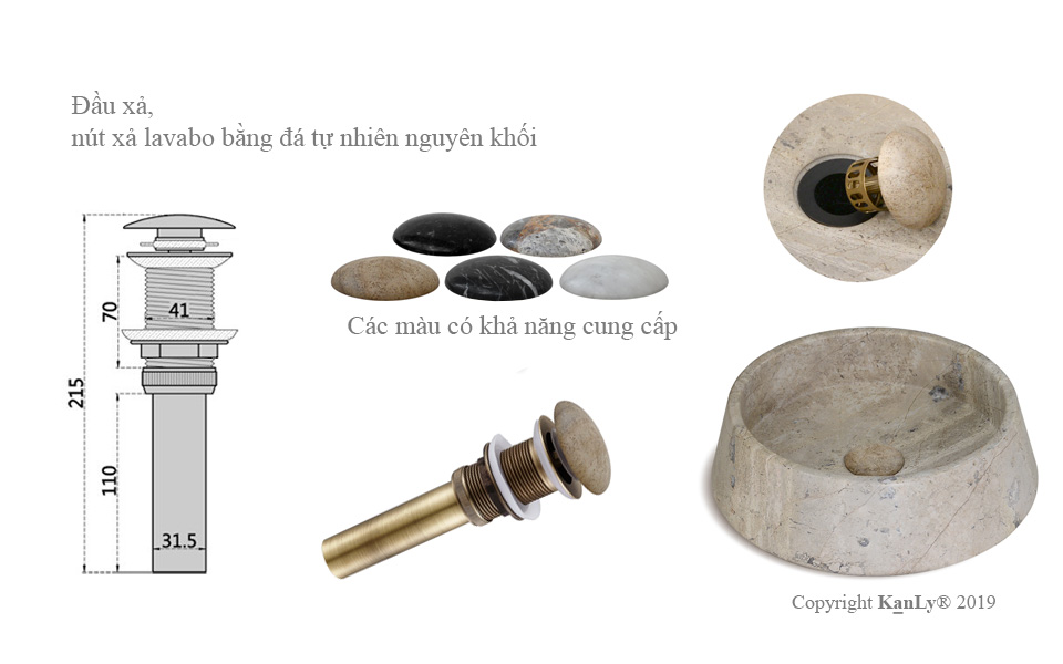 Chậu lavabo đặt bàn Kanly đá tự nhiên MAR47V