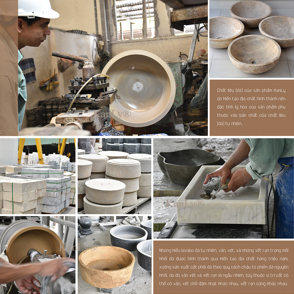 Chậu lavabo đặt bàn Kanly đá tự nhiên MAR47V