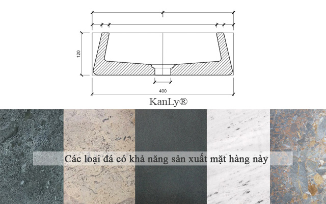 Chậu lavabo đặt bàn Kanly đá tự nhiên MAR47V